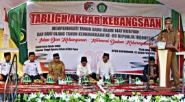 Pj. Sekda Touna, Alfian Matajeng Saat Memberikan Sambutan di Acara Tabligh Akbar