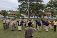 Kepala Kantor Pertanahan, Hi. Said Niode Saat Memimpin Aple Pagi.
