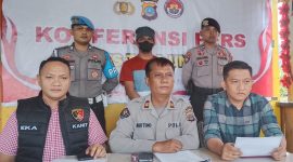 Polres Touna Gelar Konferensi Pers Terkait Penanganan Kasus Tindak Pidana Korupsi Dana APBDes Tanjung Pude, Kecamatan Una-Una.
