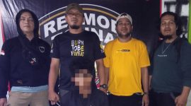 Pelaku Pencabulan Saat di Amankan Tim Resmob Polres Touna.