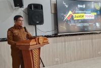Kepala BPKAD Touna, Dr. Rismanto Laide, ST.,MM Saat Memberikan Sambutan dj Kegiatan Launching Aplikasi Avatar.