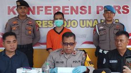 Wakapolres Touna, Kompol Mulyadi Saat Memimpin Kegiatan Konferensi Pers Pengungkapan Kasus Pengedar Narkoba.