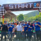Wabup Touna, Surya Lapasiri Didampingi Ketua DPRD Touna, Gusnar Suleman Saat Melepas Peserta Trail Adventure.