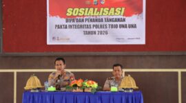Kapolres Touna, AKBP Yanna Djayawidya,SIK.,MH Didampingi Wakapolres Kompol Mulyadi Saat Memimpin Sosialisasi DIPA dan Penandatanganan Pakta Integritas.