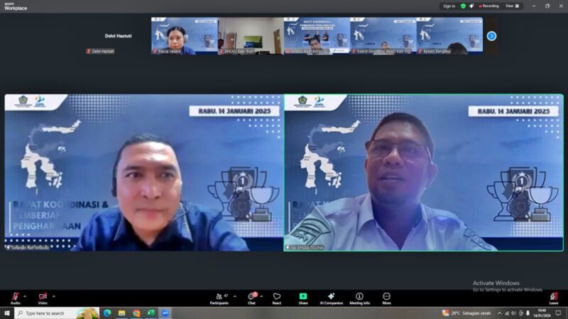 Kepala BPKAD Touna, Dr.Rismanto Laide,ST.,MM Saat Mengikuti Rakor Yang Dirangkaikan Dengan Pemaparan GFS.