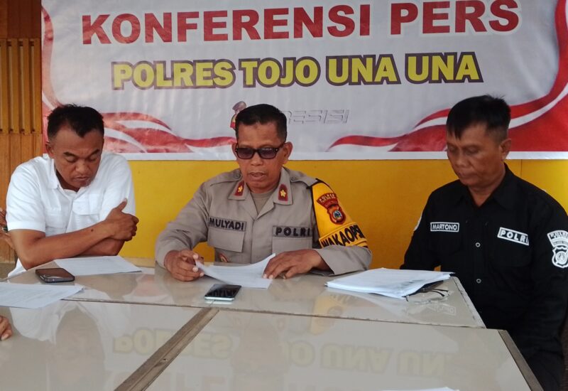 Wakapolres Touna, Kompol Mulyadi Pimpin Langsung Konferensi Pers.