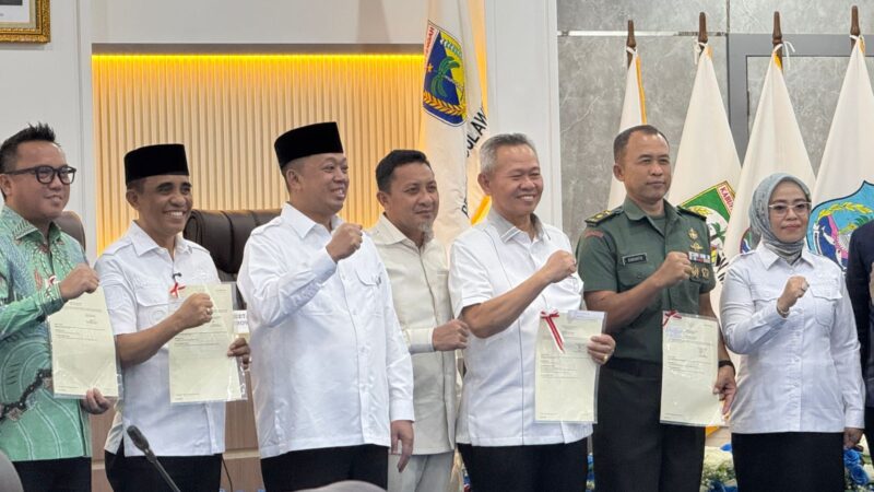 Bupati Touna, Ilham Lawidu Saat Menghadiri Rakor Bersama Menteri ATR/BPN di Palu.