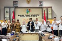 Wabup Touna, Surya Lapasiri Saat Melakukan Audensi di Kantor BPS Sulteng. (Foto :Linda/Prokopim).