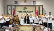 Wabup Touna, Surya Lapasiri Saat Melakukan Audensi di Kantor BPS Sulteng. (Foto :Linda/Prokopjm).