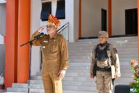 Asisten Bidang Administrasi Umum Sekretariat Daerah Touna, Alimuddin Muhamad Pimpinan Apel Bersama Memperingati Harganas.