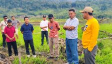 Bupati Ilham Lawidu Didampingi Kadis PUPR Meninju Lokasi Perencanaan Pembangunan dan Normalisasi Sungai di Desa Mpoa Kecamatan Ampana Tete.