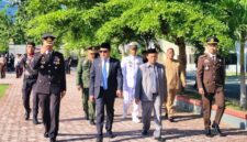 Bupati, Ilham Lawidu Hadiri Upacara dan Syukuran Hari Bhayangkara Ke-80 di Polres Touna.