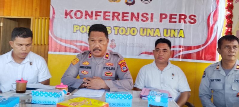 Konferensi Pers Pengungkapan Kasus Tindak Pidana Pencurian Yang Terjadi di Kantor PKK Touna.
