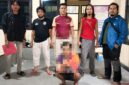 Pelaku Pemerkosaan Saat di Amankan di Polres Touna.