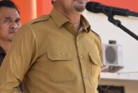 Bupati Touna, Ilham Lawidu Saat Memberikan Arahan Pada Apel Pagi.