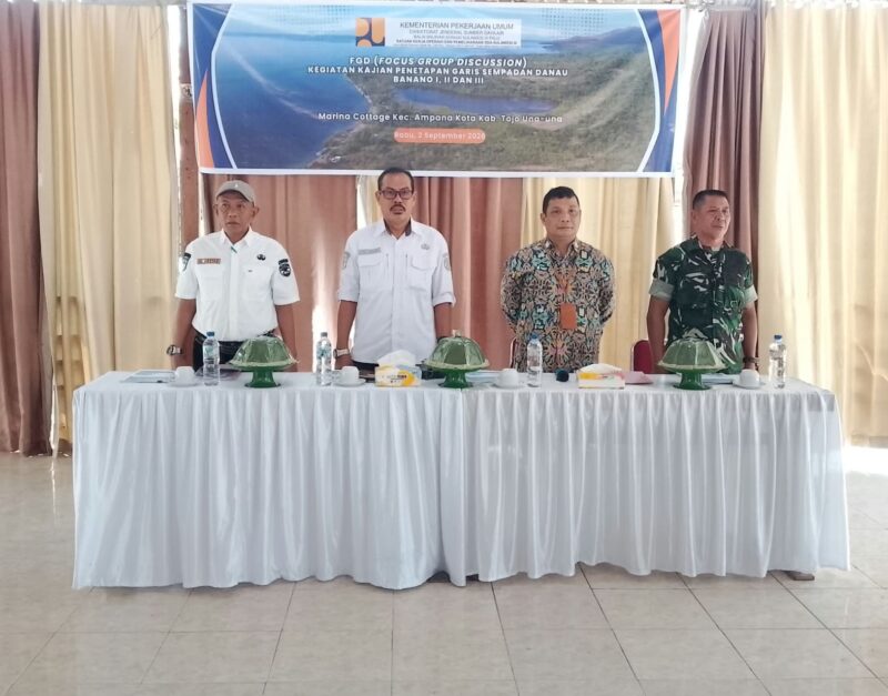 Kajian Penetapan Garis Sepadan Danau Banano di Inisiasi Balai Wilayah Sungai Sulawesi Tengah.