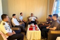 Kalapas Ampana, Febriansyah Saat Menerima Kunjungan Kejari Touna Baru David Razi Bersama Para Kasi.